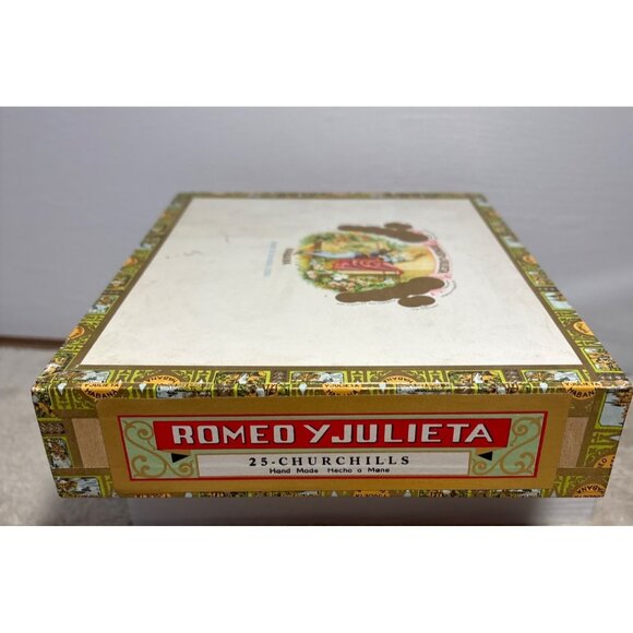 Romeo Y Julieta Wooden Cigar Box 25 Churchill Handmade Habanos Collectible - Picture 5 of 8